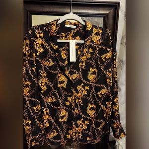 Black/Gold Printed shirt
